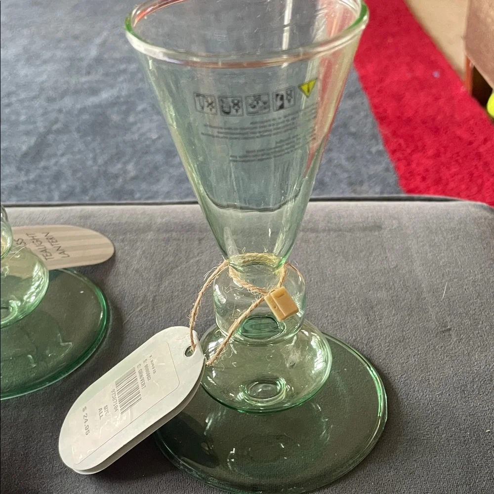 Green Glass Tealight Lanterns